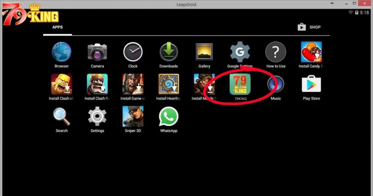 79KING tương thích trên giả lập Leapdroid