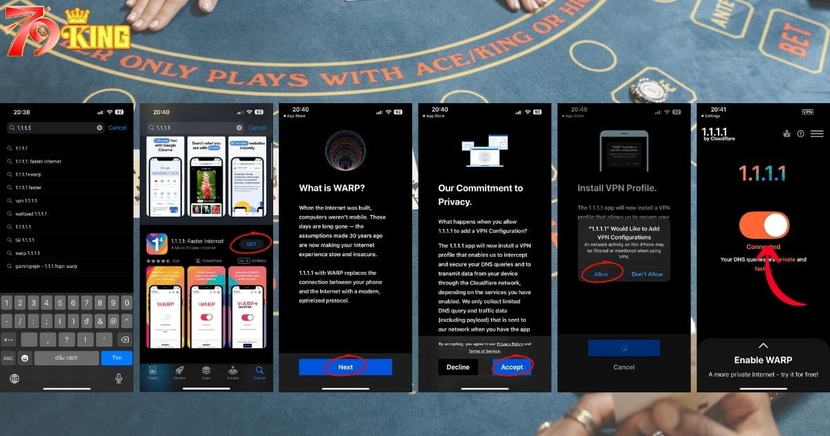 Các bước tải và cài VPN 1.1.1.1 trên Iphone